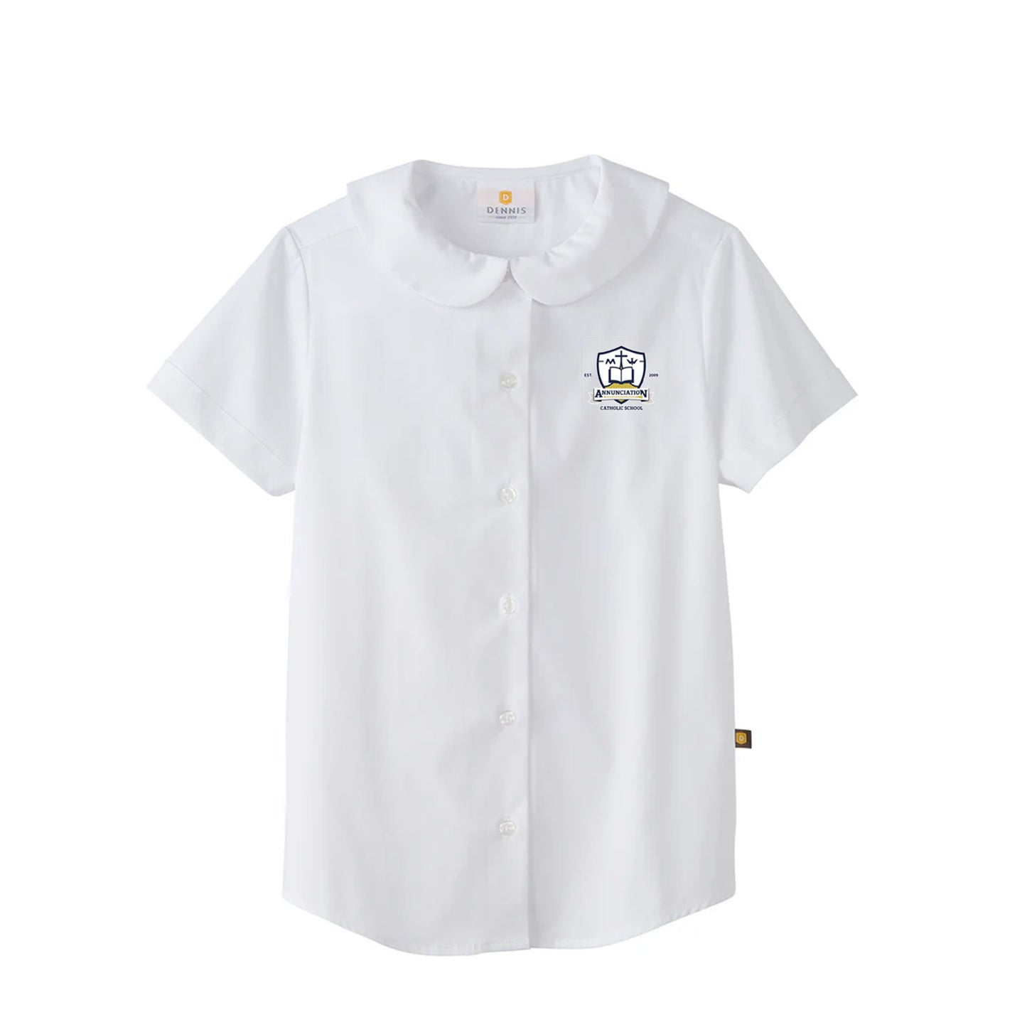 Annunciation Catholic Short Sleeve Peter Pan Collar Blouse